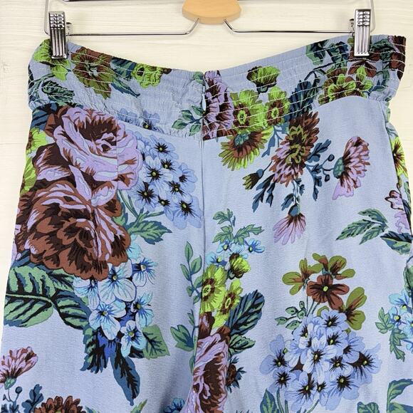 Anthropologie Purple and Blue Floral Wide Leg Pants - Picture 8 of 16
